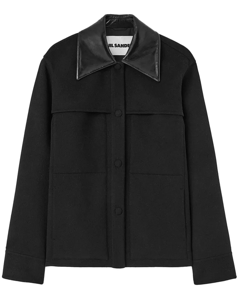 Jil Sander Hemdjacke mit Eton-Kragen - Schwarz Schwarz