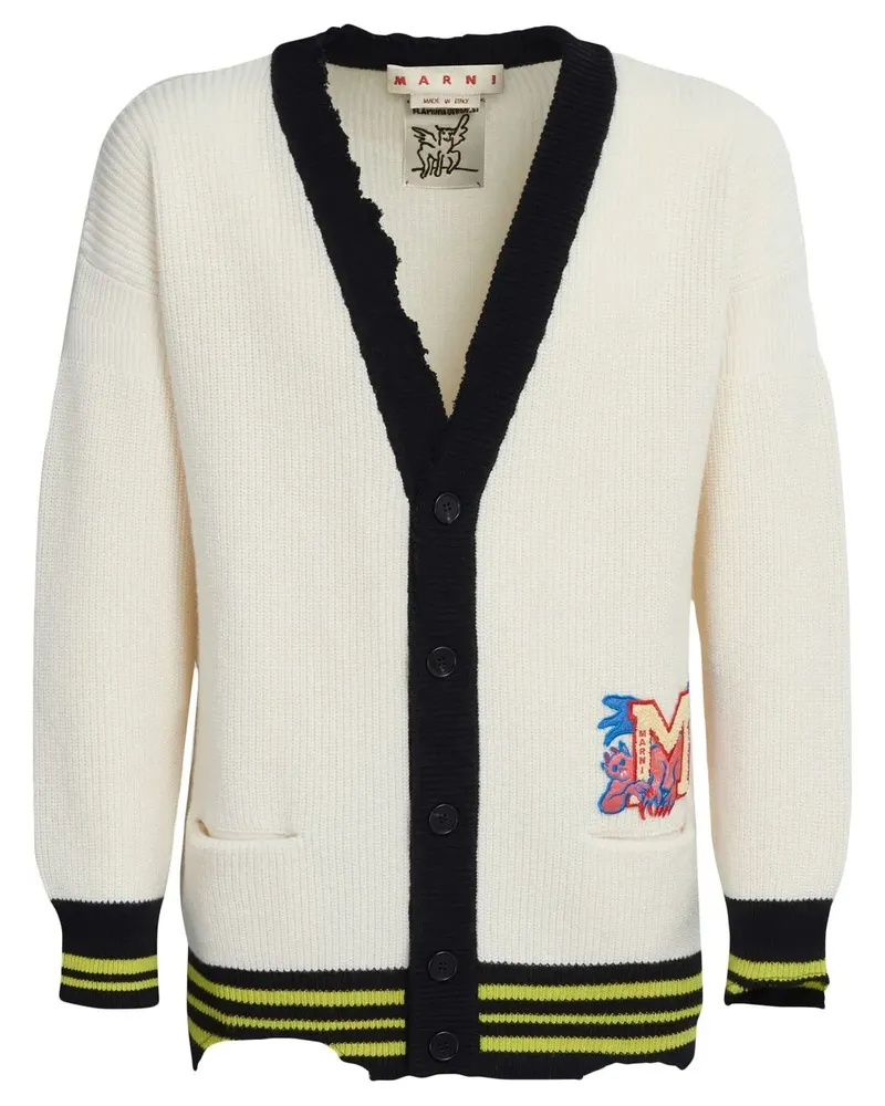 Marni Cardigan mit Logo-Patch - Nude Nude