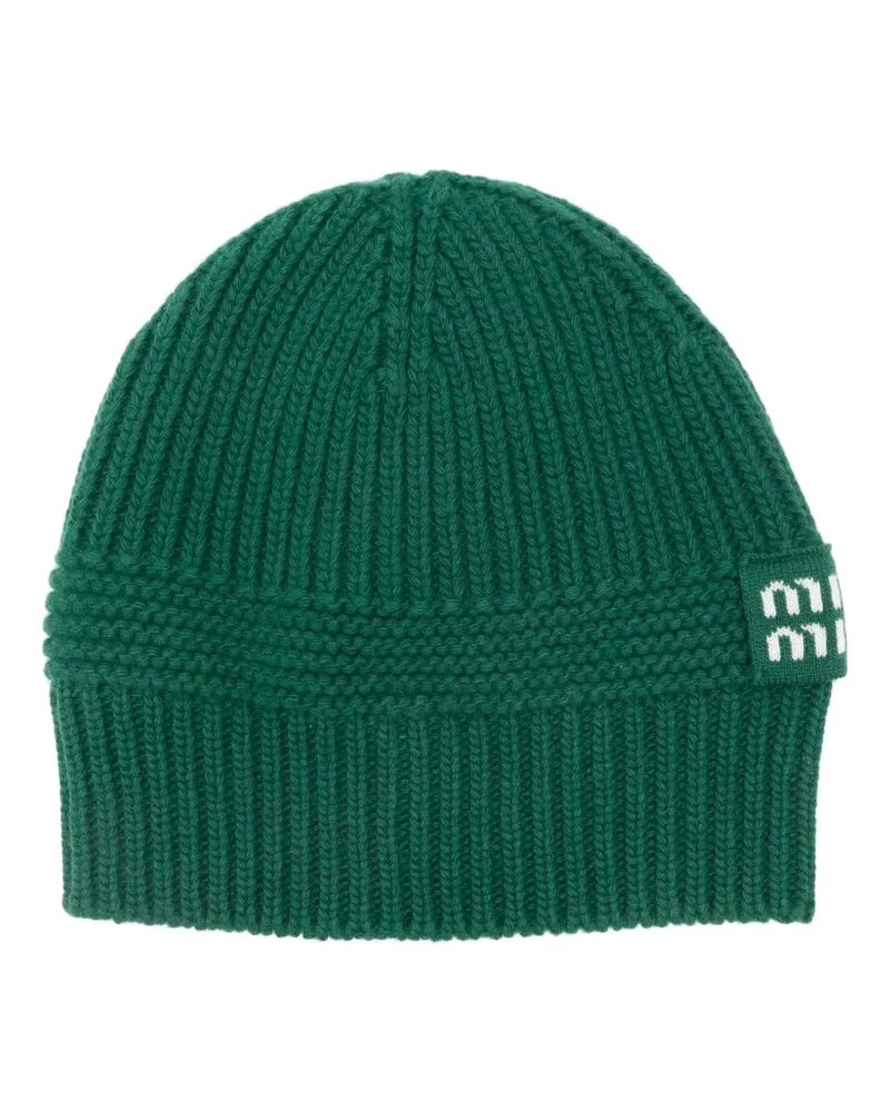 Miu Miu ribbed-knit beanie - Grün Grün