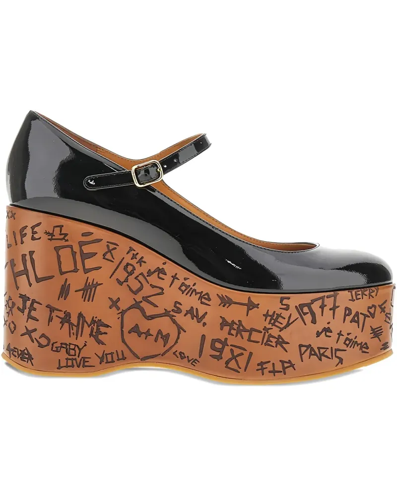 Chloé 80mm Maxime wedge pumps - Schwarz Schwarz
