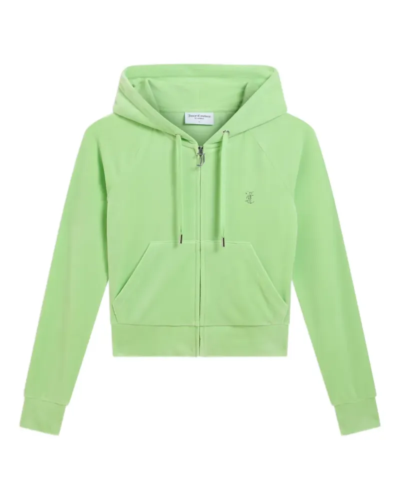 Juicy Couture diamanté velour zip-through hoodie - Grün Grün
