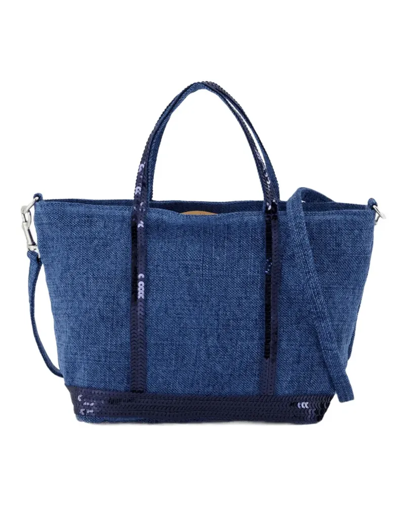 Vanessa Bruno Cabas Tote Bag aus Leinen mit Pailletten - Blau Blau
