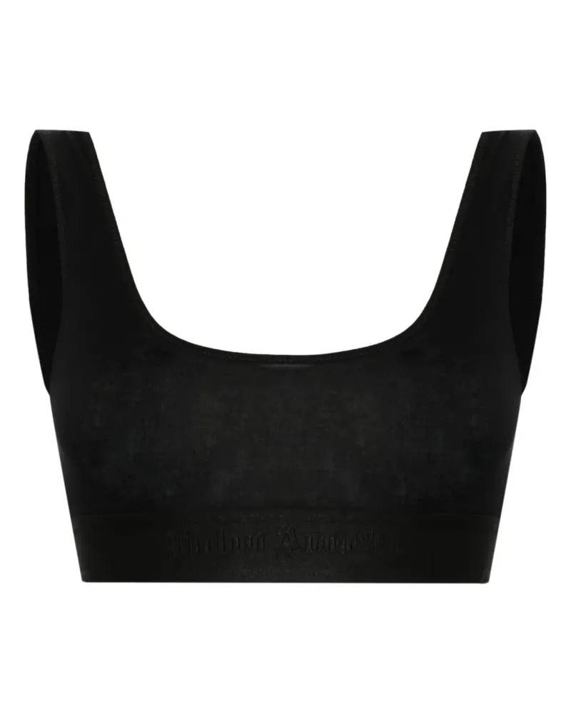 Palm Angels Sport-BH mit Logo-Streifen - Schwarz Schwarz