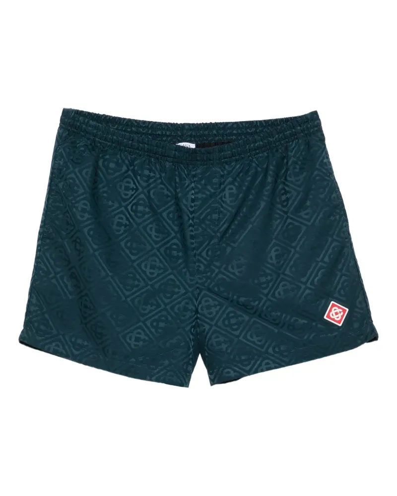 Casablanca Paris Badeshorts aus Monogramm-Jacquard - Grün Grün