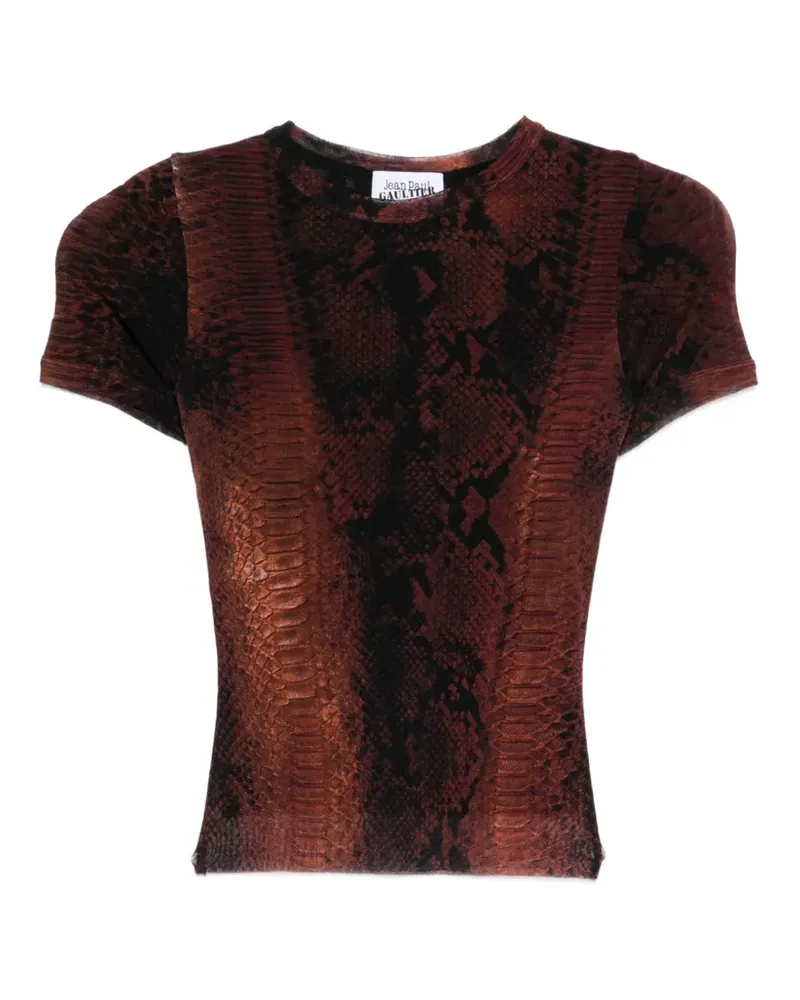 Jean Paul Gaultier T-Shirt mit Animal-Print - Braun Braun