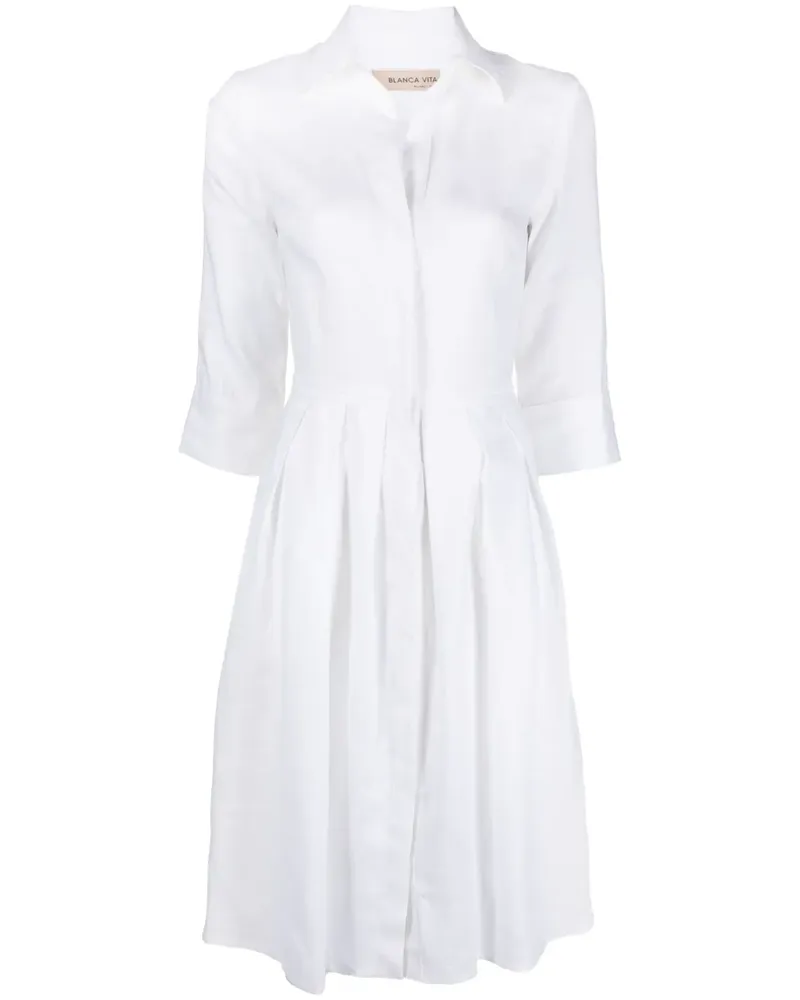 Blanca Langärmeliges Hemdkleid - Weiß Weiß