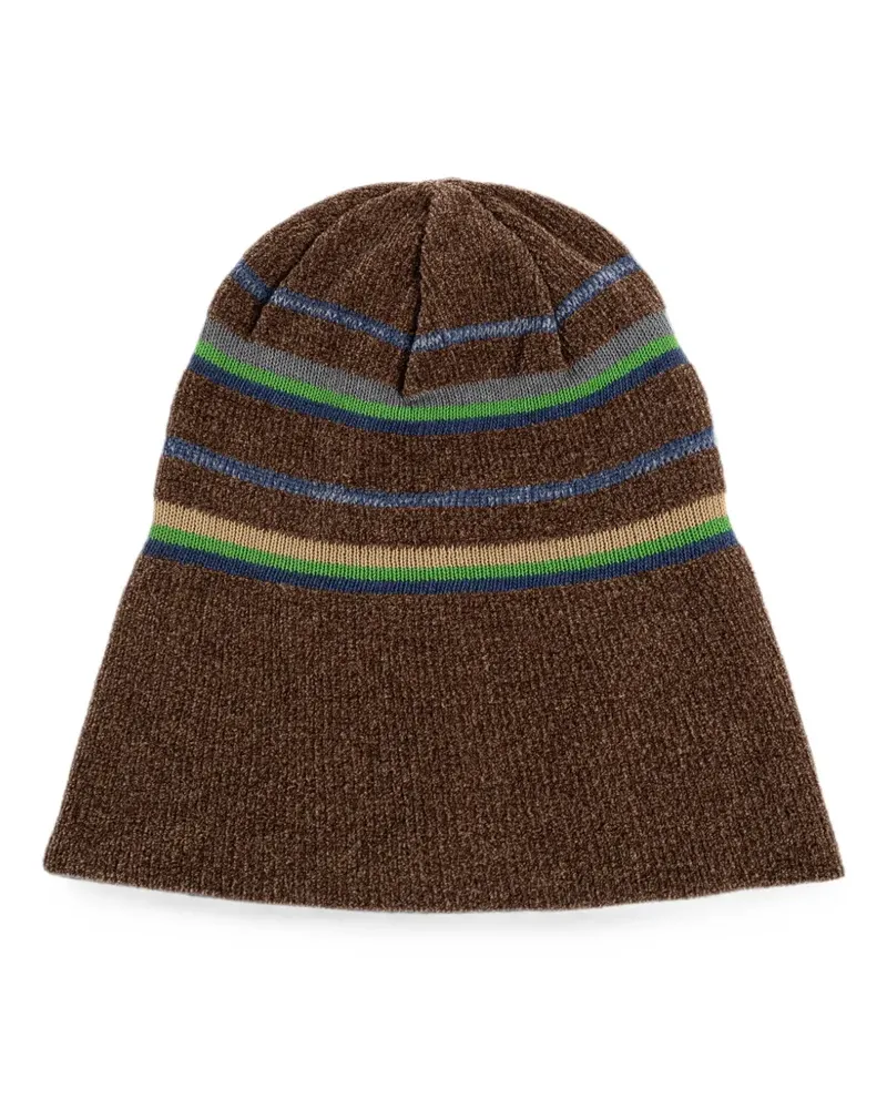 Maison Margiela striped-pattern beanie hat - Braun Braun