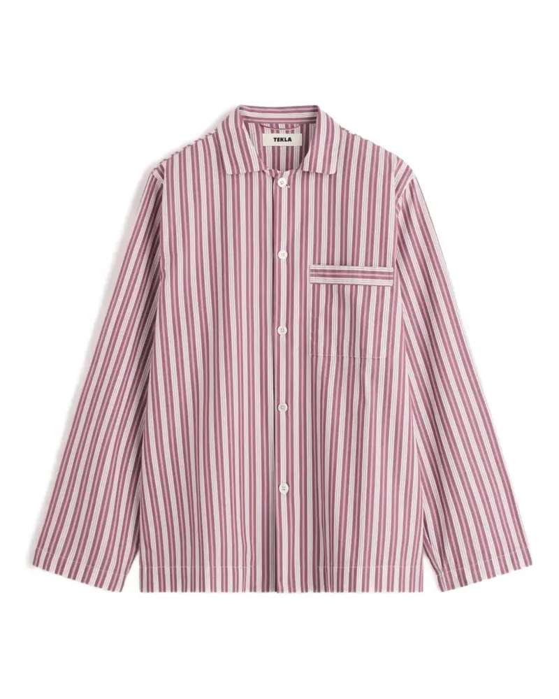 TEKLA striped pyjamas shirt - Rot Rot