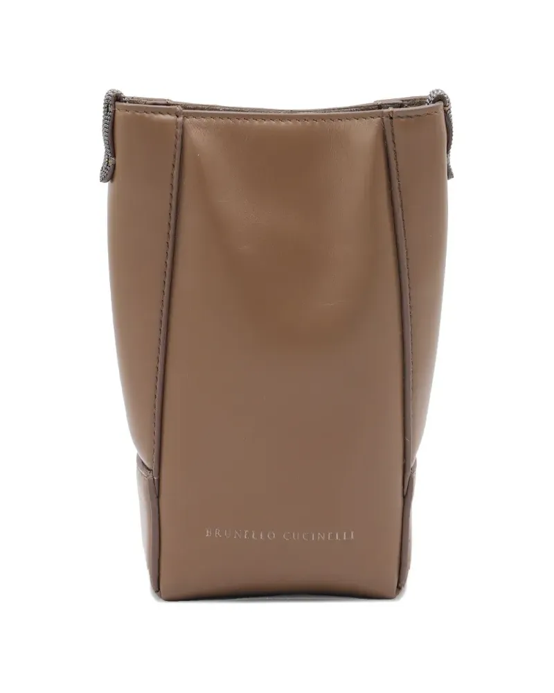 Brunello Cucinelli Schultertasche aus Leder - Braun Braun