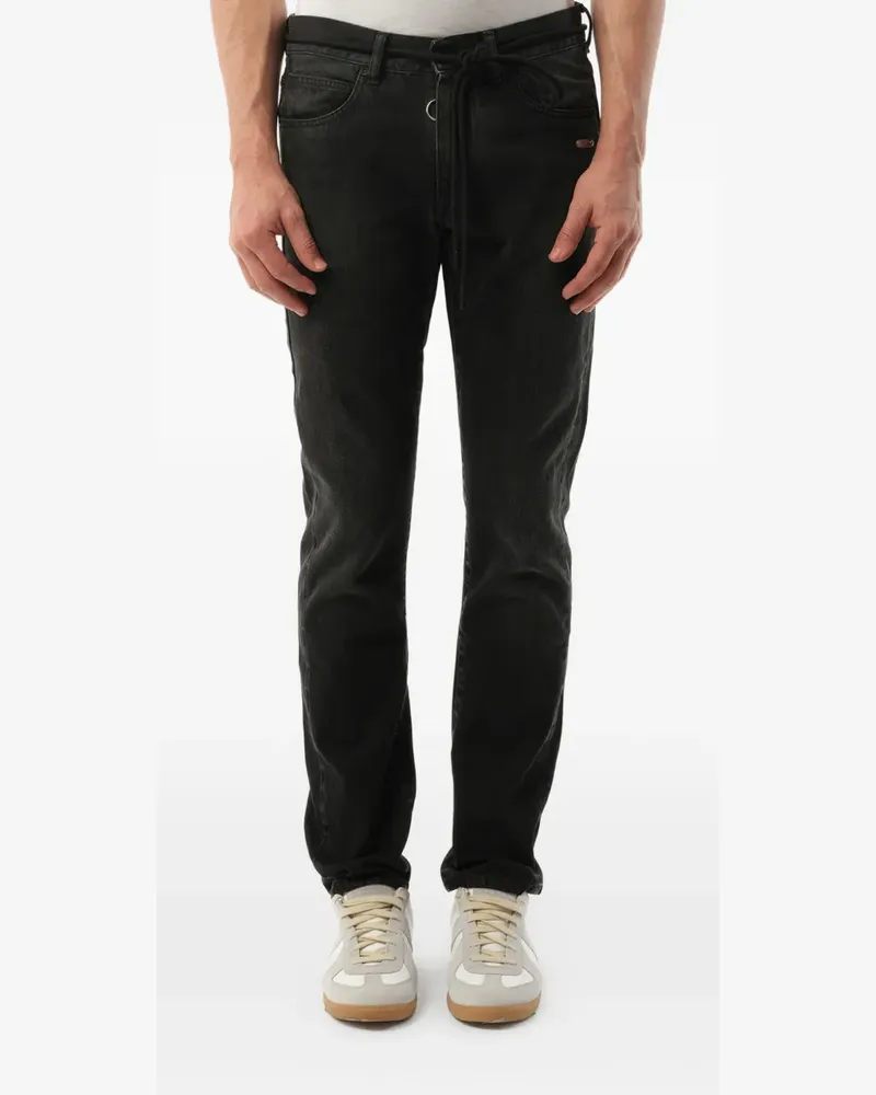OFF-WHITE Gerade Jeans mit Bindegürtel - Schwarz Schwarz