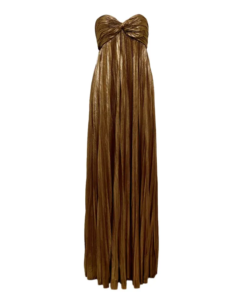 Retrofête Plissiertes Maxikleid im Metallic-Look - Gold Gold