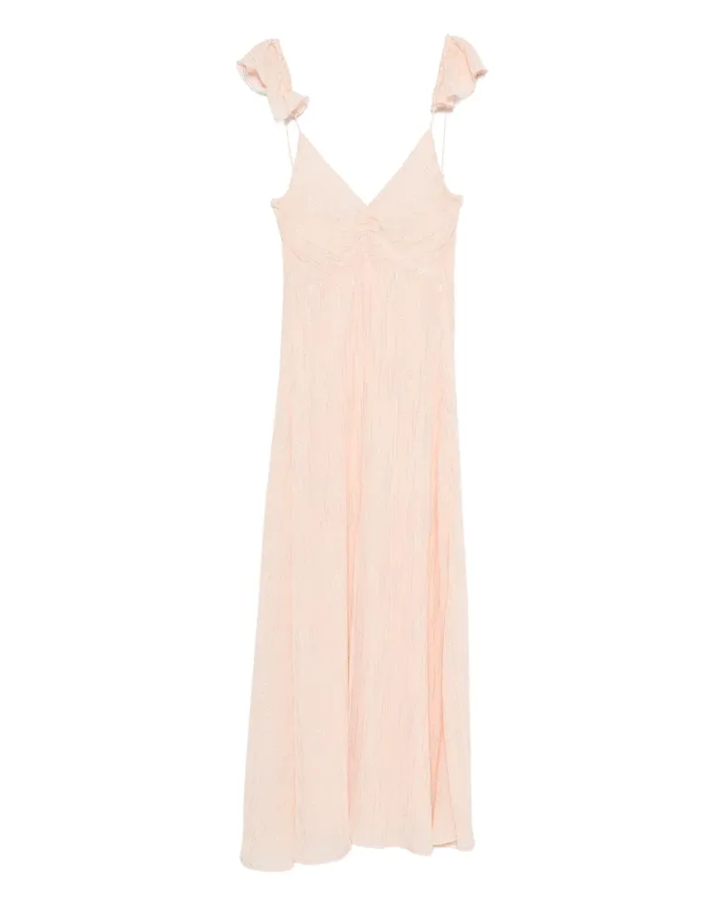 forte_forte Maxikleid mit Rüschenärmeln - Rosa Rosa