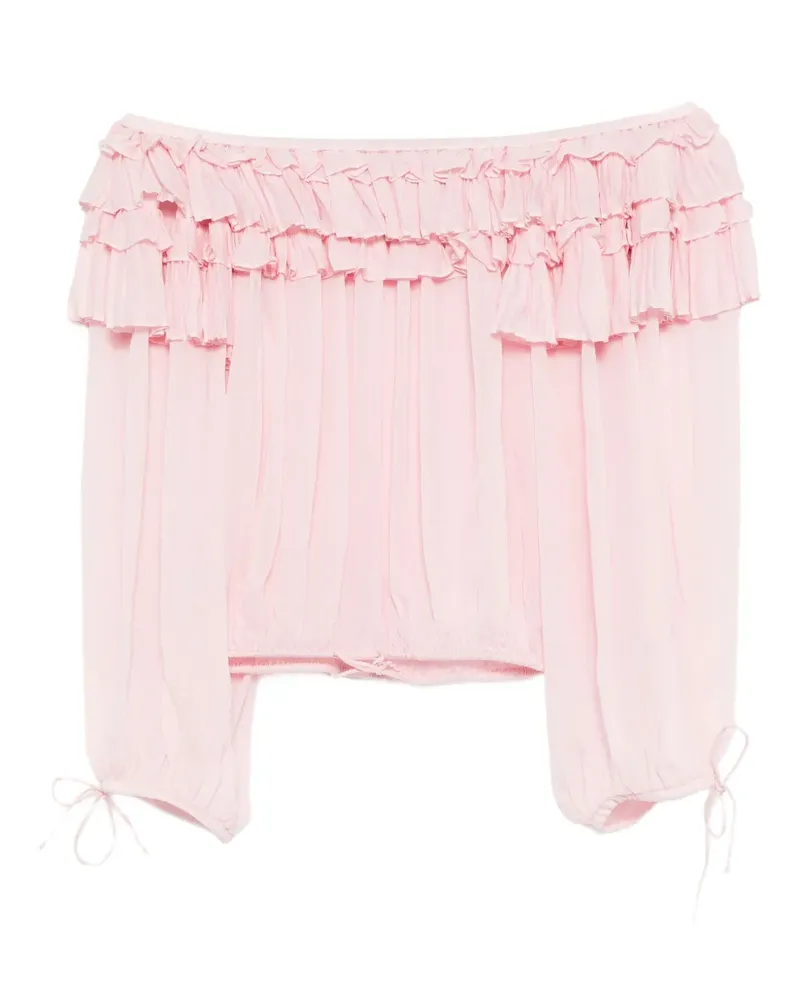 Cynthia Rowley Bluse mit Rüschen - Rosa Rosa