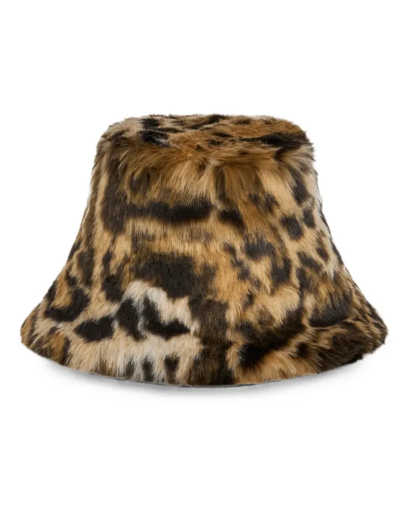 Etro Fischerhut aus Faux Fur mit Leopardenmotiv - Braun Braun