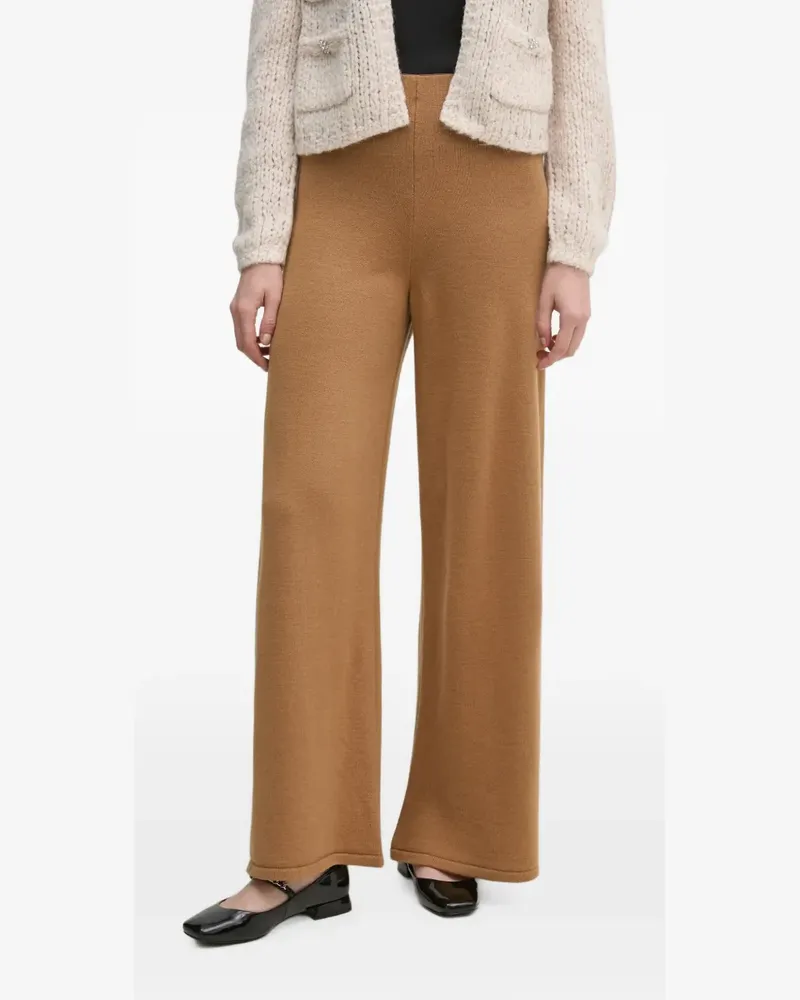 Sisley fine-knit wide-leg trousers - Braun Braun