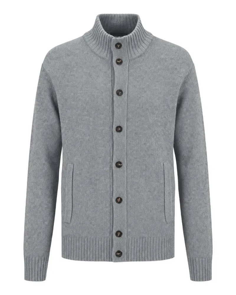 Slowear Gerippter Cardigan mit Knöpfen - Grau Grau