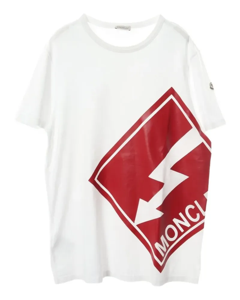 Moncler 2010s T-Shirt mit Logo-Print - Weiß Weiß