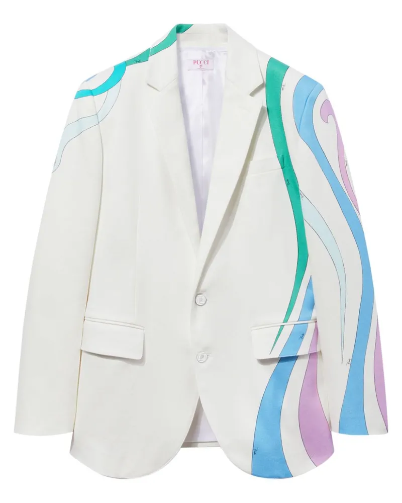 Emilio Pucci Blazer mit Blumen-Print - Weiß Weiß