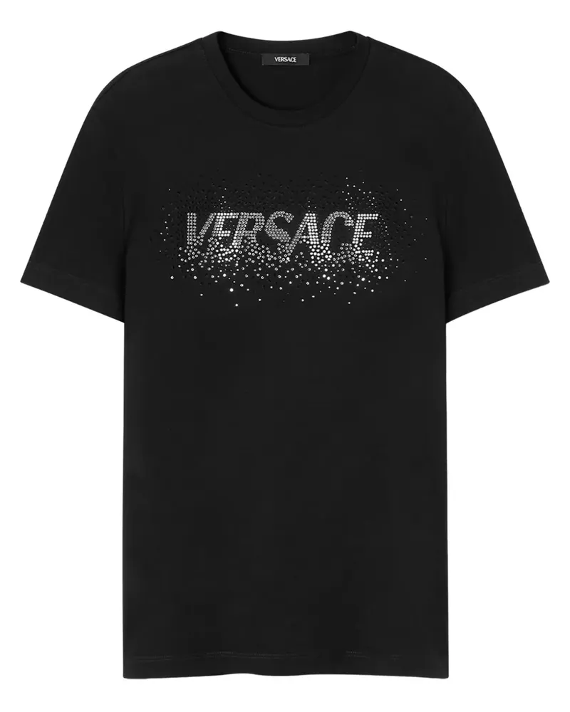 Versace Fading  T-Shirt mit Kristallen - Schwarz Schwarz