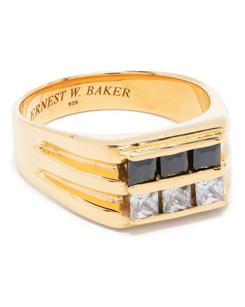 Ernest W. Baker Vergoldeter Ring mit Schmucksteinen Gold