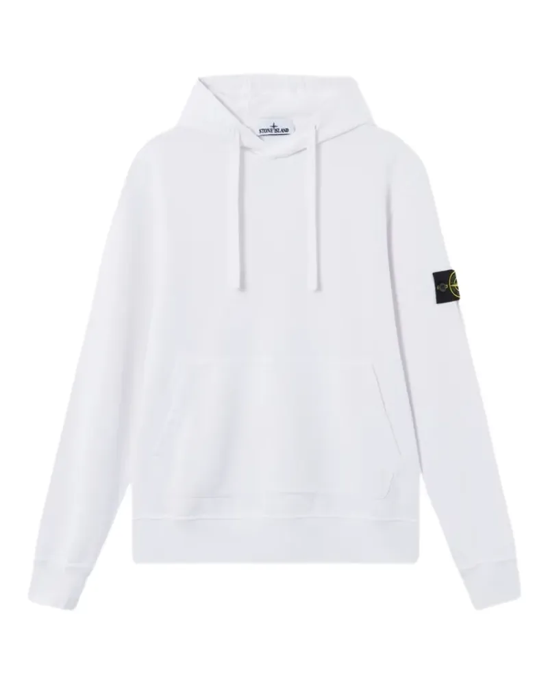 Stone Island logo-patch hoodie - Weiß Weiß