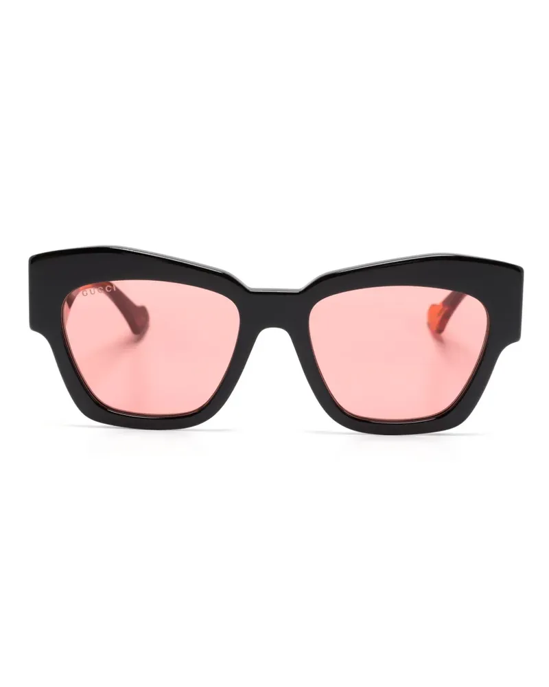 Gucci Sonnenbrille mit Oversized-Gestell - Schwarz Schwarz