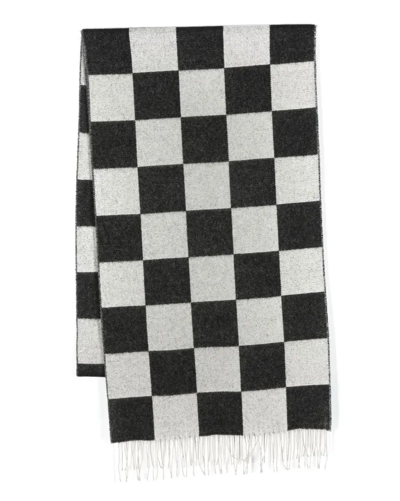 Amiri Schal mit Schachbrettmuster - Schwarz Schwarz