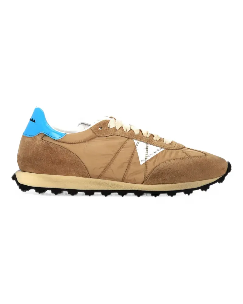 RUN OF suede panelled sneakers - Nude Nude