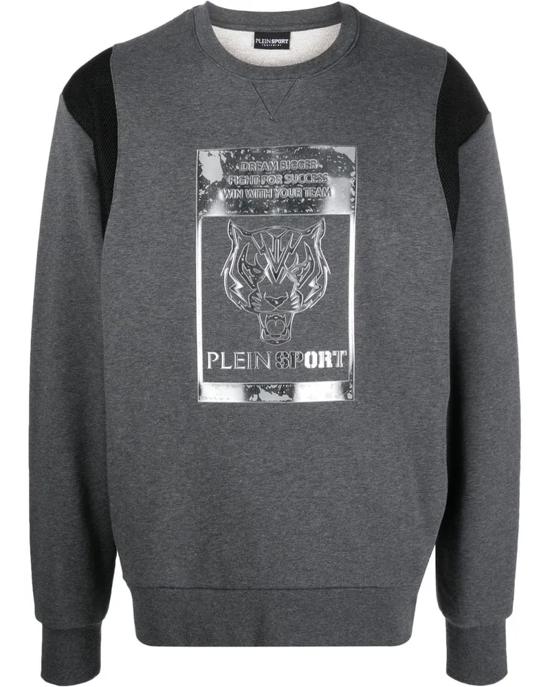 Philipp Plein Sweatshirt mit Tigerkopf-Print - Grau Grau