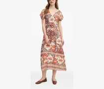 Maxikleid mit Blumen-Print - Braun