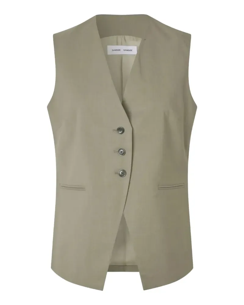 Samsøe & Samsøe melange-effect V-neck waistcoat - Grün Grün
