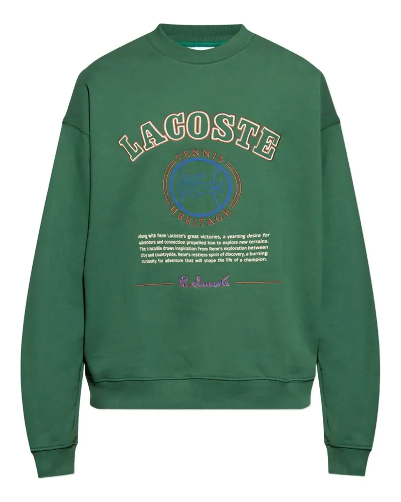 Lacoste Fleece-Sweatshirt mit Heritage-Stickerei - Grün Grün