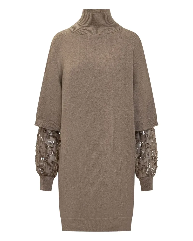 Brunello Cucinelli Kleid mit Rollkragen - Nude Nude