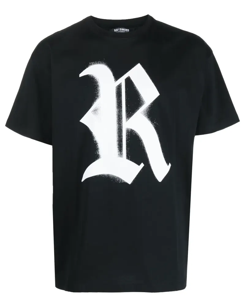 Raf Simons T-Shirt mit Logo-Print - Schwarz Schwarz