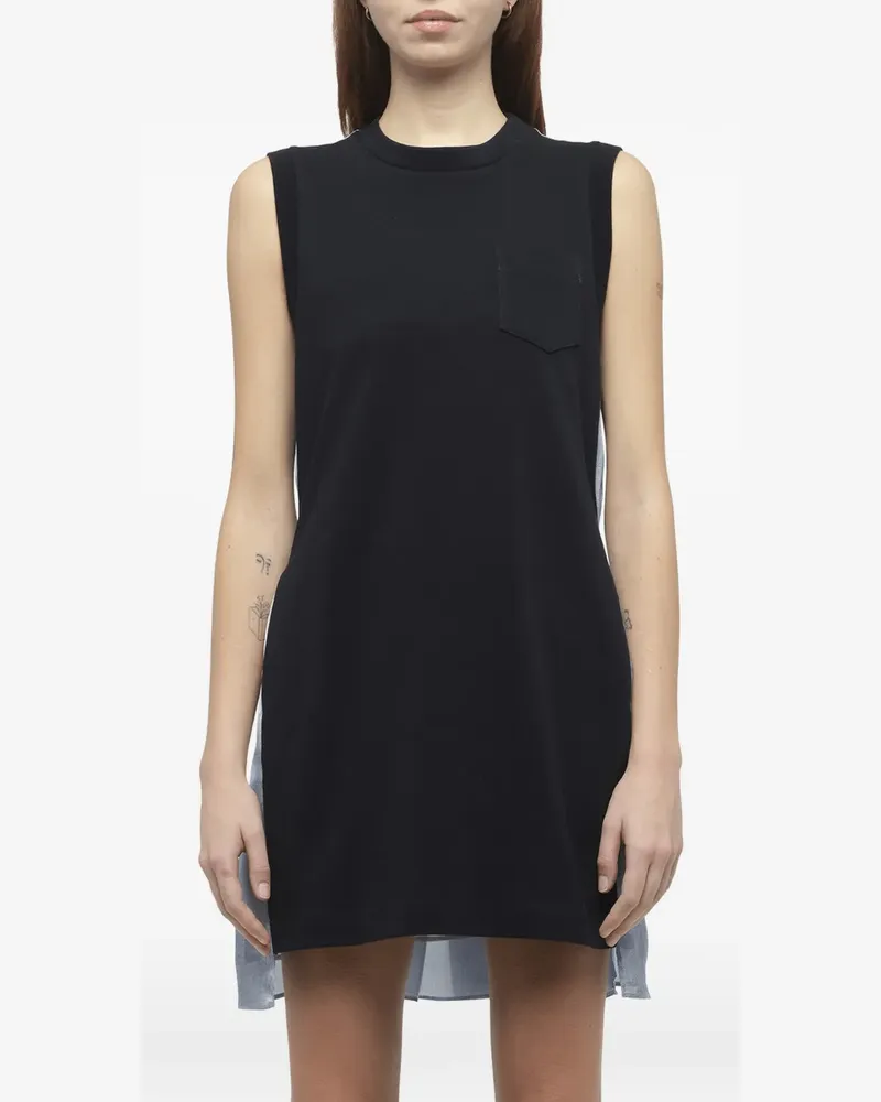 Sacai denim-panel dress - Blau Blau