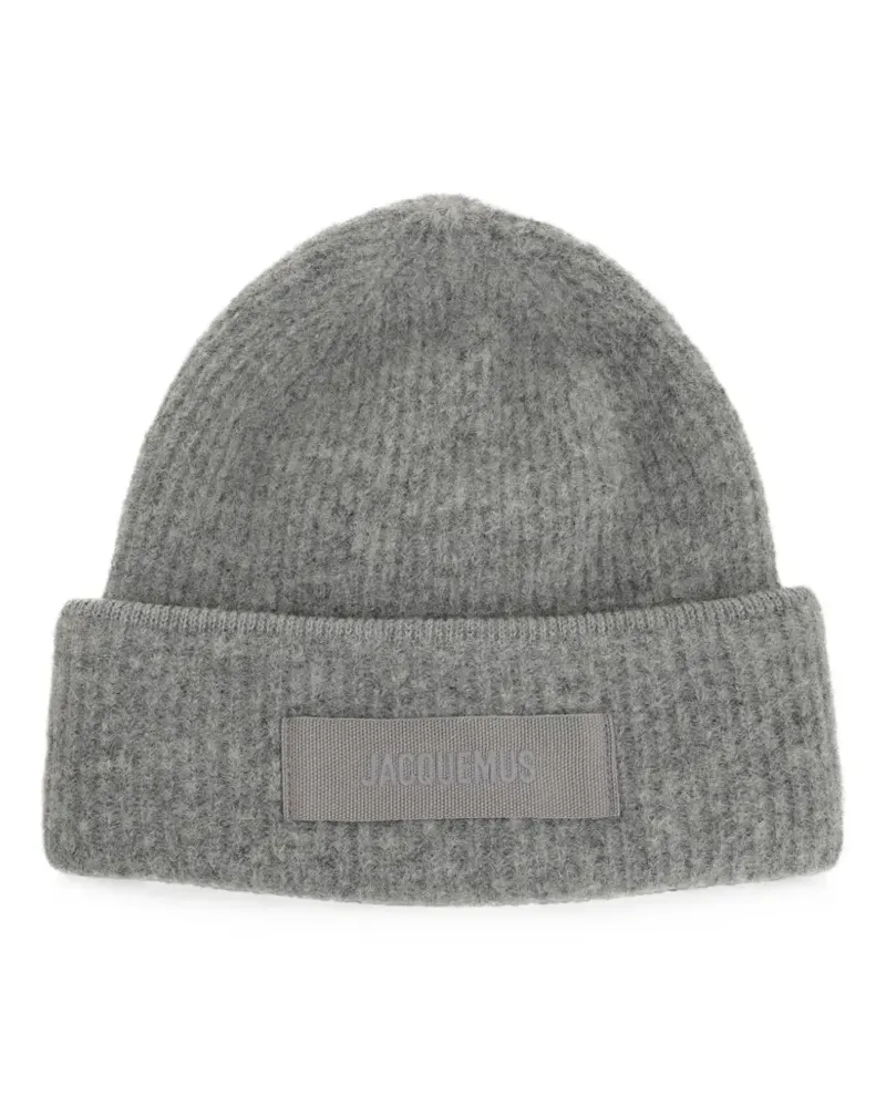 Jacquemus Le Bonnet Beanie mit Logo-Patch - Grau Grau