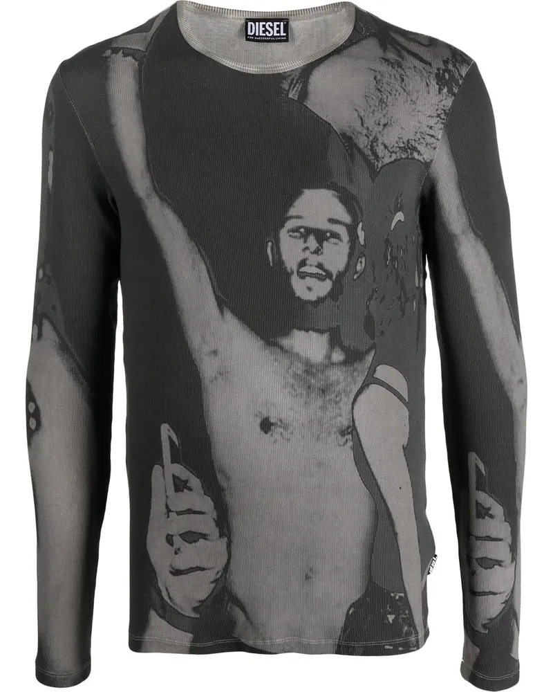 Diesel T-Ibber Langarmshirt - Grau Grau