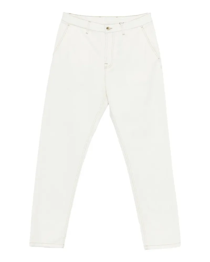 Canali Hose mit Kontrastdetails - Weiß Weiß