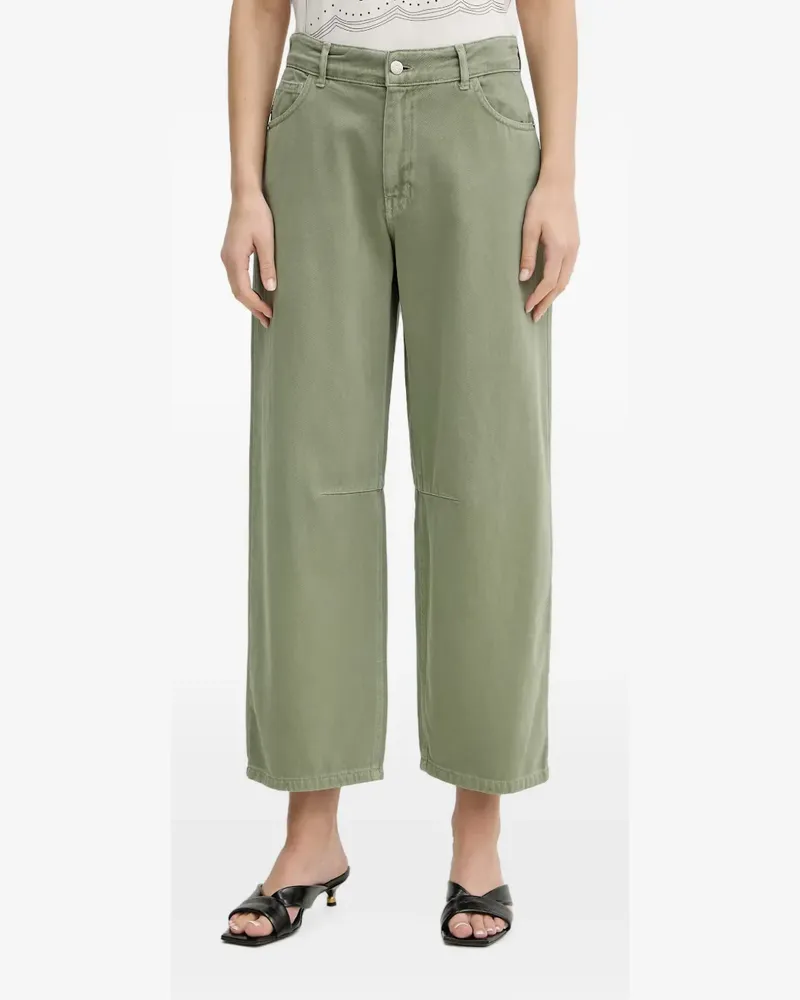 HAVEONE logo-patch cotton jeans - Grün Grün