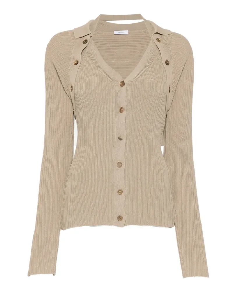 Ferragamo Gerippter Cardigan - Nude Nude