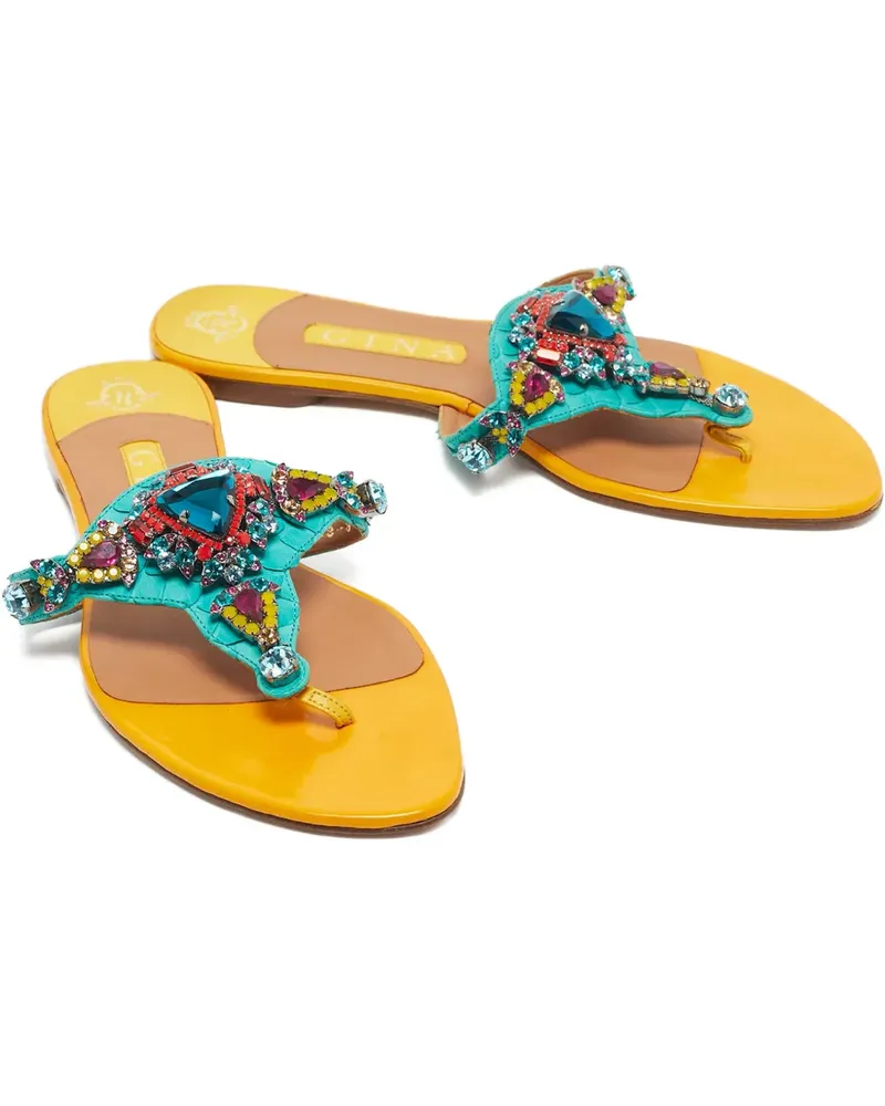 Gina crystal-embellished sandals - Gelb Gelb