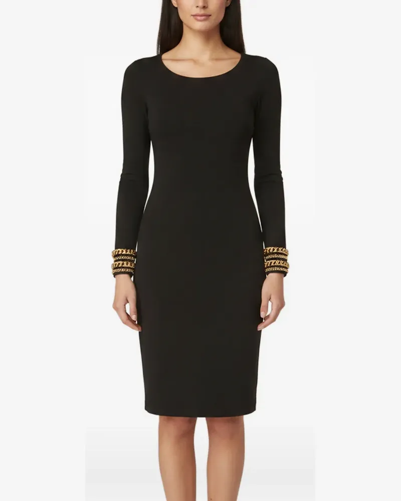 Moschino Kreppkleid mit Kette - Schwarz Schwarz