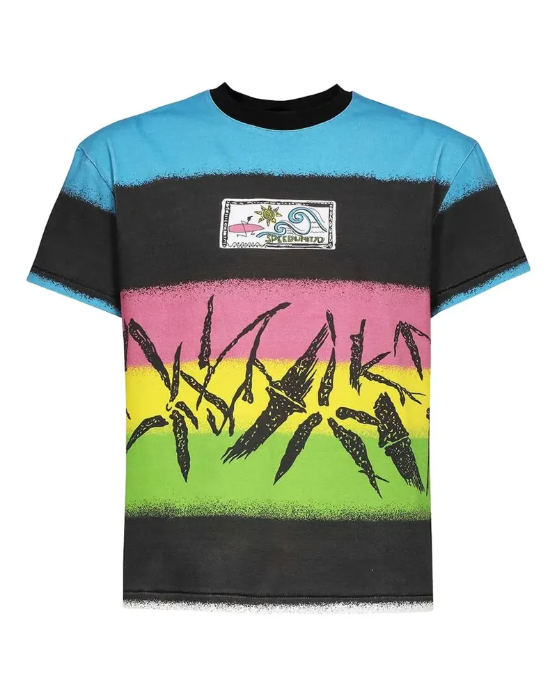 WHO DECIDES WAR Gestreiftes T-Shirt - Schwarz Schwarz