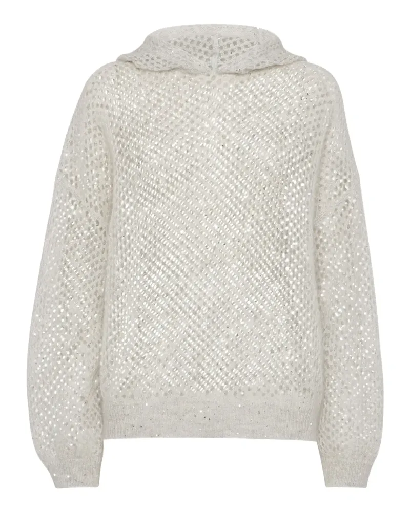 Brunello Cucinelli Dazzling Mesh-Pullover - Grau Grau