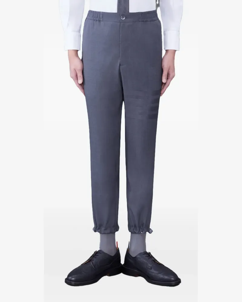 Thom Browne Gestreifte Hose mit elastischen Bündchen - Grau Grau