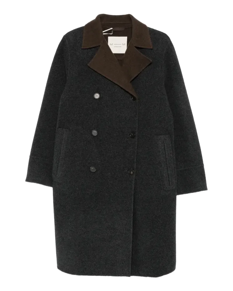 Max Mara double-breasted notched-lapels coat - Grau Grau