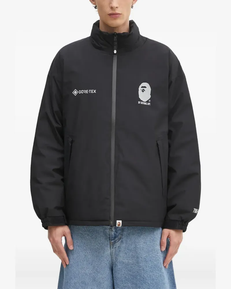BAPE Wattierte One Point Jacke - Schwarz Schwarz