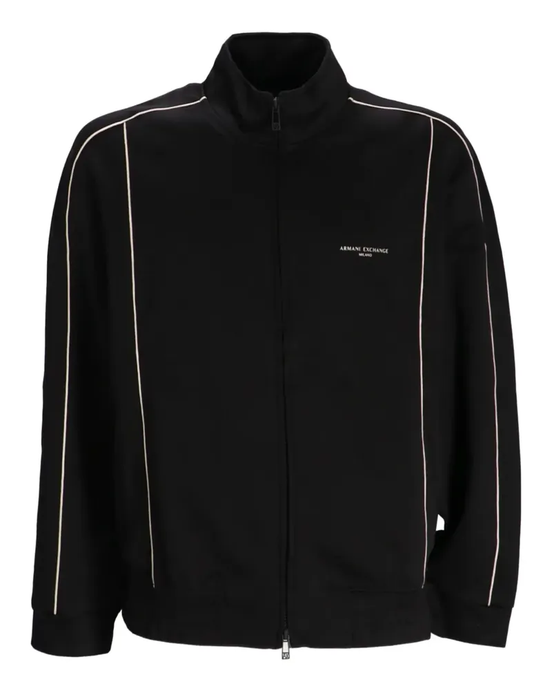 Armani Exchange Sweatshirt mit Paspeln - Schwarz Schwarz