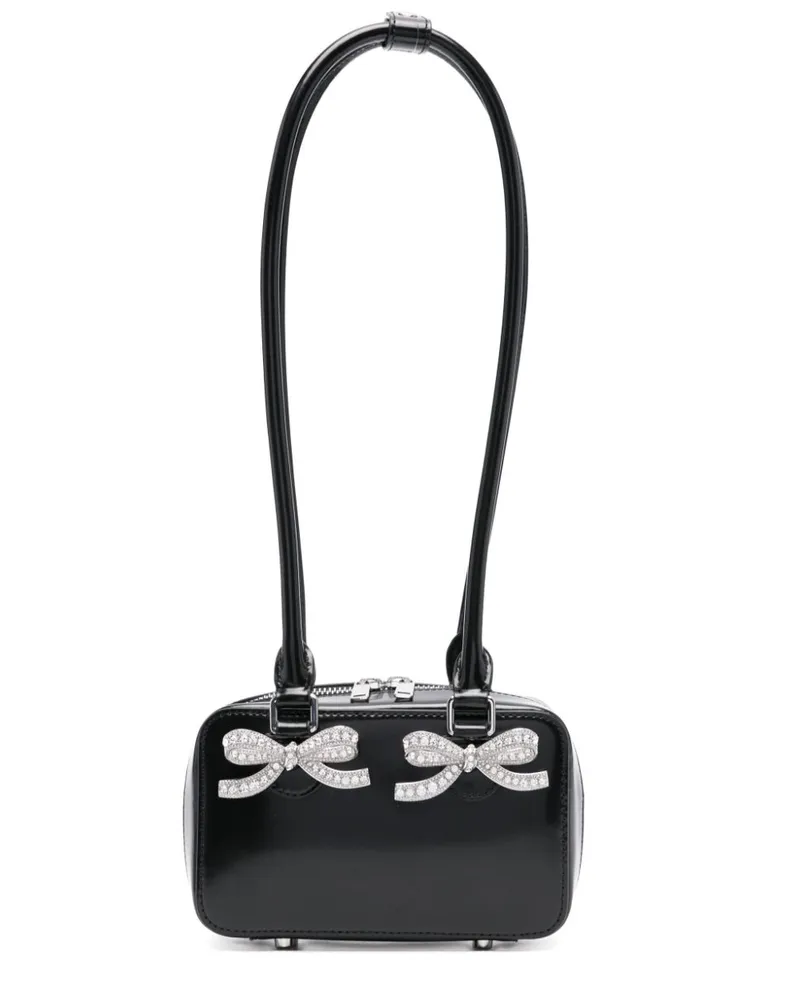 Self-Portrait Schultertasche aus Leder - Schwarz Schwarz