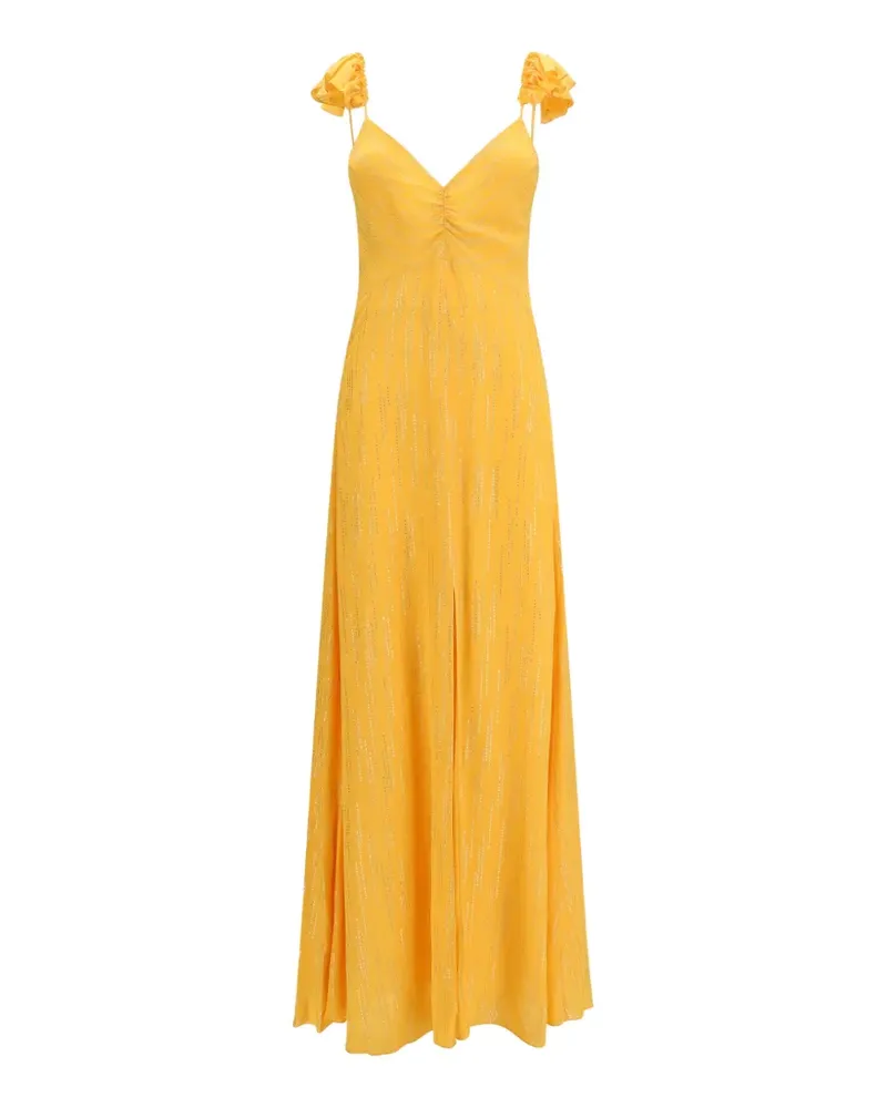 forte_forte Les Fils D'argent jacquard maxi dress - Gelb Gelb